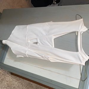 White Cut Out Body Suit